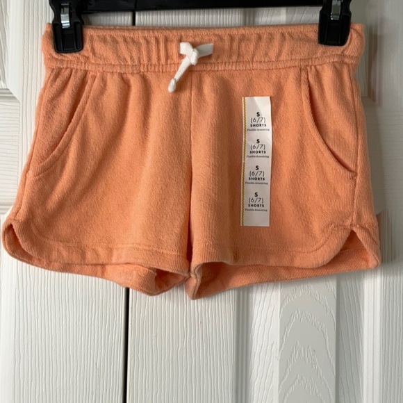 Cat & Jack - Girls' French Terry Shorts Size S (6/7) Orange - Picture 2 of 6